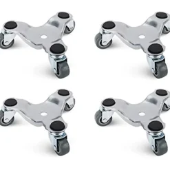 Pallar>4-pack 6 tums Stål Tri-Dolly Set för att Flytta Möbler och Apparater 220 kg Lastkapacitet