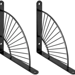 Hyllor>2-pack guldhylla konsoler väggmonterade tunga metall flytande hylla konsol med skruvar för kök badrum (svart) 8"