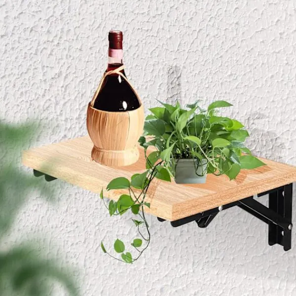 Hyllor>2-pack hopfällbara väggkonsoler, fällbara konsoler, hopfällbara konsoler för tunga laster, för bord, garage, kök, sovrum - svart