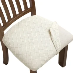 Matgrupper>6-pack Jacquard Stretch Stolsöverdrag för Matsal, Avtagbara & Tvättbara