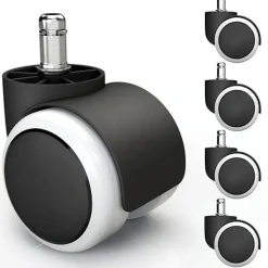 OCEAN Kontorsmöbler>5-pack kontorsstolshjul 11x22mm - Vita Ersättningshjul med Swivel