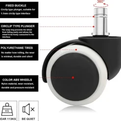 OCEAN Kontorsmöbler>5-pack kontorsstolshjul 11x22mm - Vita Ersättningshjul med Swivel