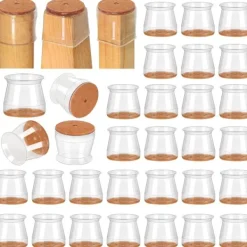 Stolar>32-pack Möbeltassar Tyst silikon massivt trä stolsfotmatta stolsbenskydd hölje tjocka slitstarka benskydd elastiska bord stolsfothölje