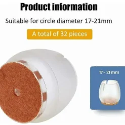 Stolar>32-pack Stolsbensskydd, Silikon Stolsbensskydd, Stolsbensskydd med Filtkuddar, Silikon Stolsbensskydd