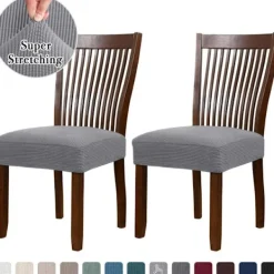 Stolar>2-pack Stolsitsöverdrag i Stretchspandex, Sitsdynor för Matplats, Köksstolar, Avtagbara och Tvättsbara