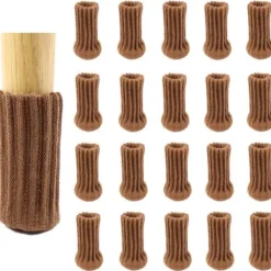 no brand Stolar>24-pack stolsstrumpor, bruna, tjocka dubbelstickade stolsstrumpor, halkfria fötter, skyddar golvet