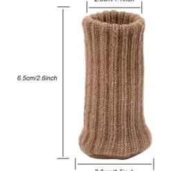 no brand Stolar>24-pack stolsstrumpor, bruna, tjocka dubbelstickade stolsstrumpor, halkfria fötter, skyddar golvet