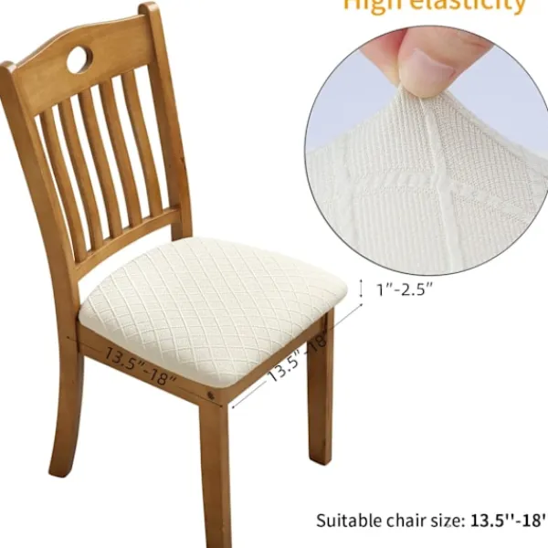 Matgrupper>6-pack Stretch Jacquard Stolskyddsöverdrag, Avtagbara och Tvättsbara