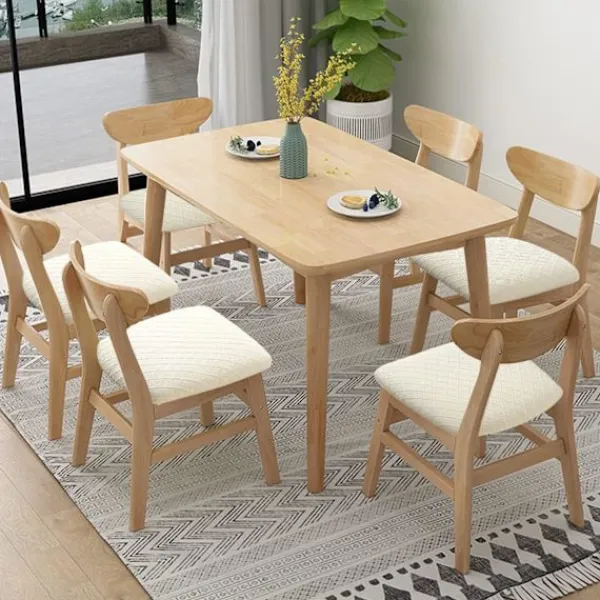 Matgrupper>6-pack Stretch Jacquard Stolsöverdrag, Avtagbara och Tvättbara