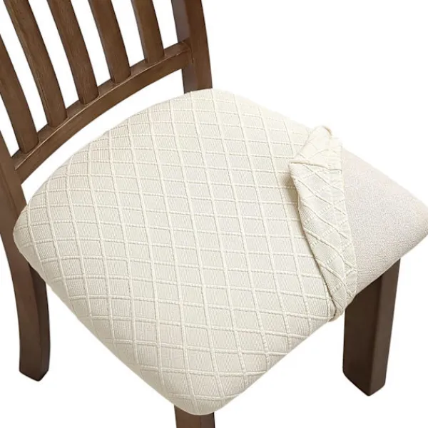 Matgrupper>6-pack Stretch Jacquard Stolsöverdrag, Avtagbara och Tvättbara