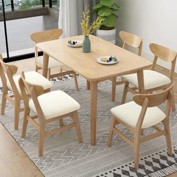 Matgrupper>6-pack Stretch Jacquard Stolsöverdrag, Avtagbara och Tvättbara