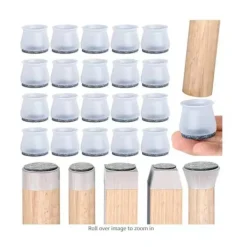 Stolar>20-pack transparenta silikonstolar med filtdynor, möbelglidare, bordstolsbensskydd för trägolv/kakelgolv