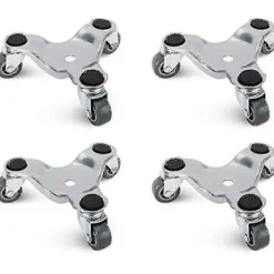 Pallar>4-pack 6-tums Tri-dolly-set i stål för att flytta möbler och apparater, 100 kg lastkapacitet