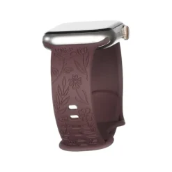 Sittsäckar>Passar iwatchS9 876SE Apple Watch armband präglat liten ros silikon Ros - rökig lila 38/40/41mm