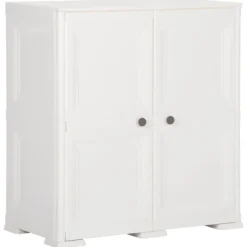 vidaXL Skåp>Plastskåp 79x43x85,5 cm träimitation kaninvit