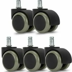 Kontorsmöbler>{PL}KZQ Hjul för kontorsstol - Set med 5 hjul för kontorsstol - Ersättningshjul 11/50 mm - Tyst stolsfot för hårda golv - Grå