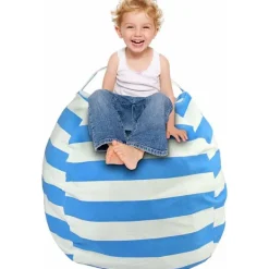 Sittsäckar>Plyschförvaring, barnrumsförvaring, sittpufföverdrag, förvaringsväska, fotpall, sittdyna, mjuk, mångsidig och bekväm barnförvaring 23 tum