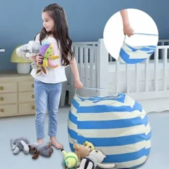 Sittsäckar>Plyschförvaring, barnrumsförvaring, sittpufföverdrag, förvaringsväska, fotpall, sittdyna, mjuk, mångsidig och bekväm barnförvaring 23 tum
