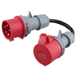 Balkongmöbler>5-polig Röd 32A Hane till 16A Hona CEE-Adapter