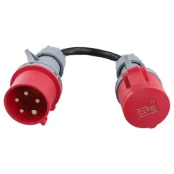 Balkongmöbler>5-polig Röd 32A Hane till 16A Hona CEE-Adapter
