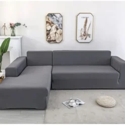 Generic Soffor>Polyester L-formad Hörnsofföverdrag 3+2 Sits Skyddsöverdrag för Hemmöbler