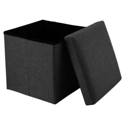 INTIRILIFE Sittpuffar>Pouf - - Fällbar Modell - Diamant - 30x30x30 cm - Linneaktig Tyg