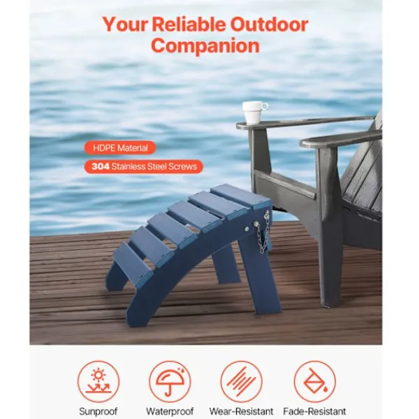 DUOKU Sittpuffar>Poufs Adirondack - - Förpackning med 2 - Fällbar - Väderbeständig - HDPE