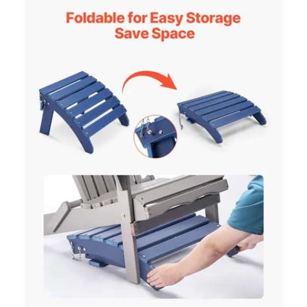 DUOKU Sittpuffar>Poufs Adirondack - - Förpackning med 2 - Fällbar - Väderbeständig - HDPE