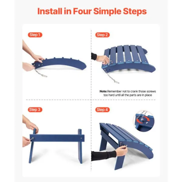 DUOKU Sittpuffar>Poufs Adirondack - - Förpackning med 2 - Fällbar - Väderbeständig - HDPE