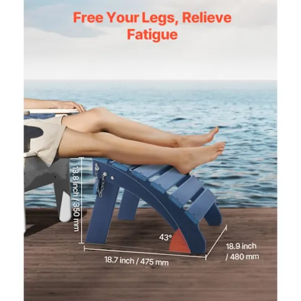 DUOKU Sittpuffar>Poufs Adirondack - - Förpackning med 2 - Fällbar - Väderbeständig - HDPE