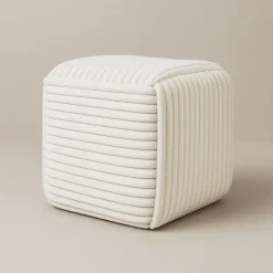 Mondex Since 1986 Sittpuffar>Puf WIKI 43x43x38 cm - Kremfärgad, Modern och Elegant Sittmöbel