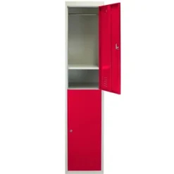 Skåp>Röd metallskåp 2 dörrar 45 x 38 x 180 cm Gym Skolskåp