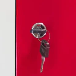 Skåp>Röd metallskåp 2 dörrar 45 x 38 x 180 cm Gym Skolskåp