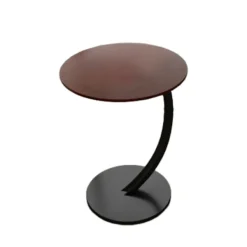 Småbord>[Rea] Sidobord, C-format Mobilt Soffbord, Laptopbord, Soffbord, Datorbord, 40x60cm, Valnötslook, för Vardagsrum