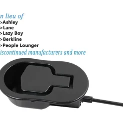 Xuigort Fåtöljer>Recliner reservdelar - Universell svart metallhandtag med kabel - passar Ashley och större reclinermärken Couch Style Pull Chair