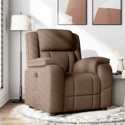 vidaXL Fåtöljer>Reclinerfåtölj brun tyg