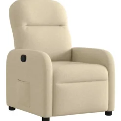 vidaXL Fåtöljer>Reclinerfåtölj gräddvit tyg
