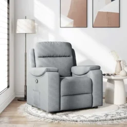 vidaXL Fåtöljer>Reclinerfåtölj ljusgrå tyg
