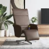 vidaXL Fåtöljer>Reclinerfåtölj med fotstöd brun konstläder