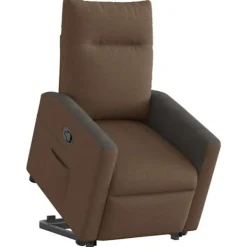 vidaXL Fåtöljer>Reclinerfåtölj med uppresningshjälp brun tyg