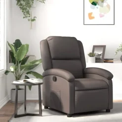 vidaXL Fåtöljer>Reclinerfåtölj mörkbrun äkta läder