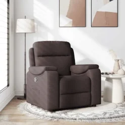 vidaXL Fåtöljer>Reclinerfåtölj mörkbrun tyg