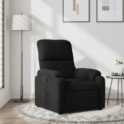 vidaXL Fåtöljer>Reclinerfåtölj svart mikrofibertyg