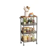 Rootz Living Köksö>Rootz 4 Level Troting Trolley - Kitchen Cart - Mal Nisch Shelf - Vintage Brown Black - Rymdräddande design - 22 x 45,4 x 77 cm