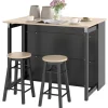 Rootz Living Köksö>Rootz 3 Piece Barset - Bar Table Set - Foldbar matuppsättning - 6 förvaringsfack - 116x70x89,5 cm