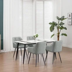 Rootz Living Stolar>Rootz 2 set matsalstolar - ergonomiska fåtöljer - köksitt - komfort med vintage läder - metallben gråa - 56x83.5x53cm