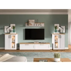 Rootz Living Tv-Bänkar>Rootz 4 -stycks vardagsrumsset - Möbeluppsamling - Hemlagringslösning - gott om utrymme - 336 cm x 161 cm x 40 cm