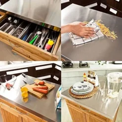 Rootz Living Köksö>Rootz Bamboo Köksskåp-Köksförvaring - Vagnvagn - med yta i rostfritt stål