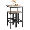 Rootz Living Matgrupper>Rootz Bar Table Set - Matbord - Högt toppbord - Space -Saving Design - 60 cm x 60 cm x 90 cm, avföring 30 cm x 40 cm x 65 cm