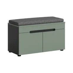 Rootz Living Balkongmöbler>Rootz -bänk med sittdyna - Entryway -sittplatser - Hallbänk - Förbättrad komfort - Grön - 80x45x37 cm